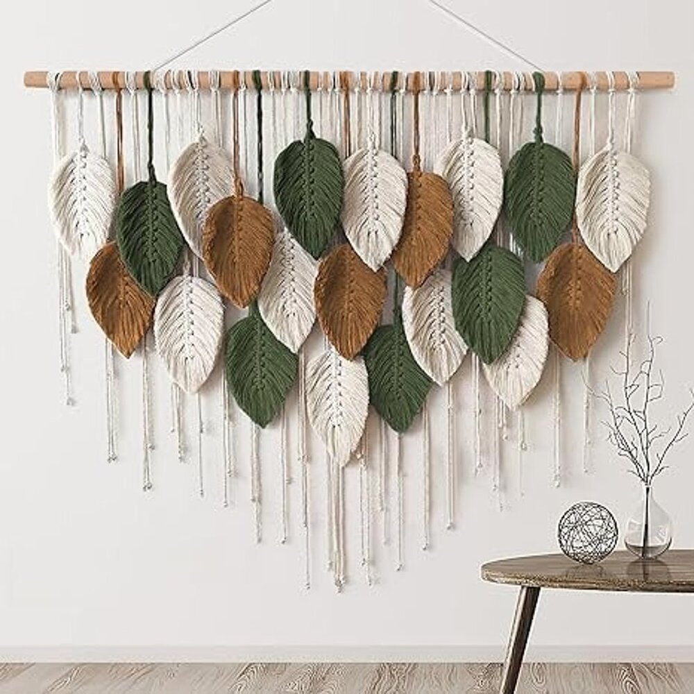 NEW Large Macrame Wall Hanging Boho Woven Tapestry, Chic Home Decor - Picture 9 of 10
